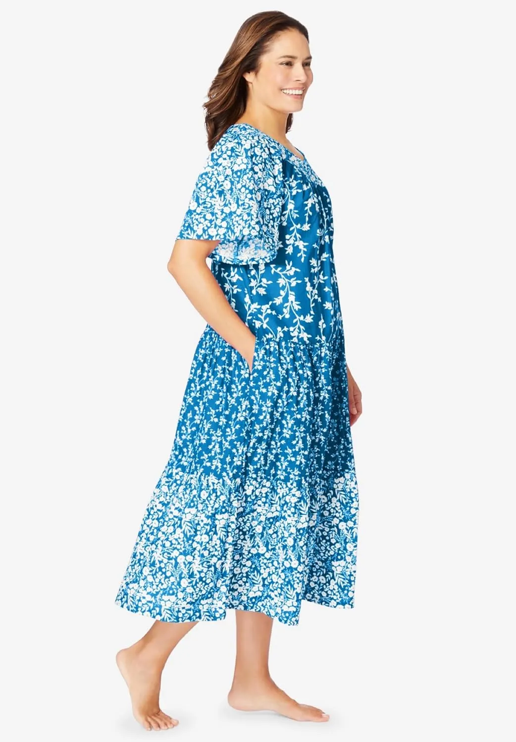 Only Necessities Plus Size Tiered Print Lounger