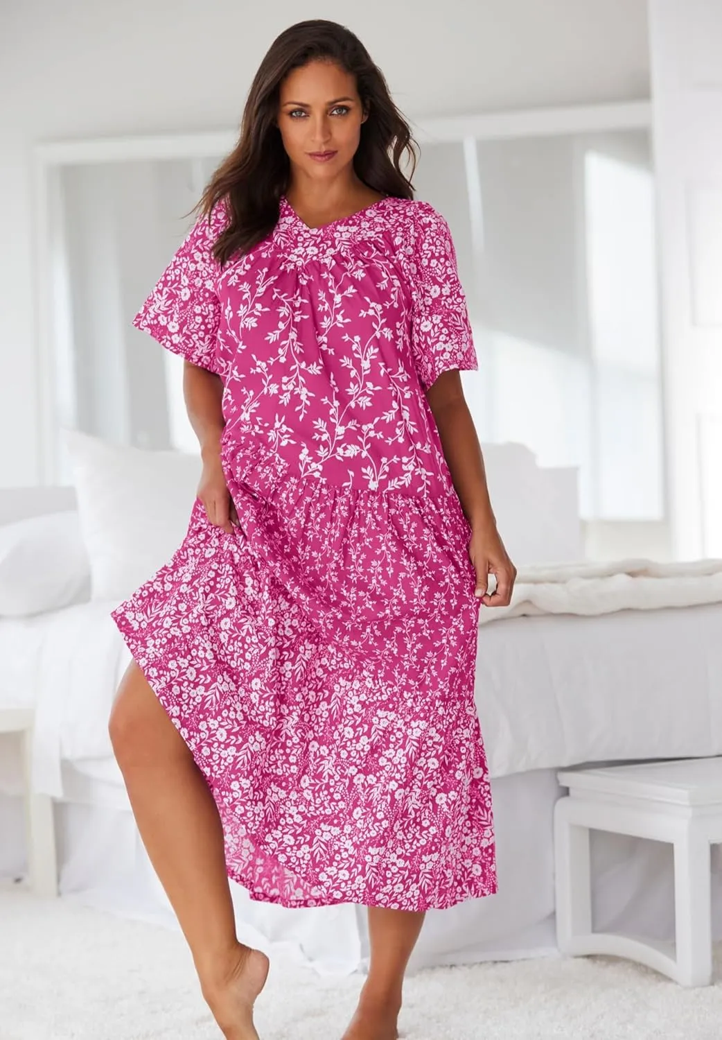 Only Necessities Plus Size Tiered Print Lounger