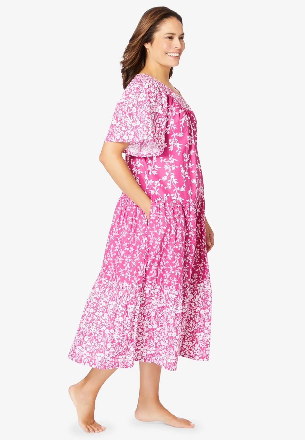 Only Necessities Plus Size Tiered Print Lounger