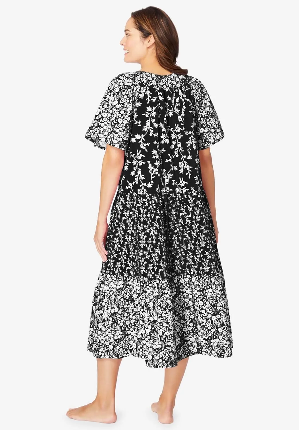 Only Necessities Plus Size Tiered Print Lounger