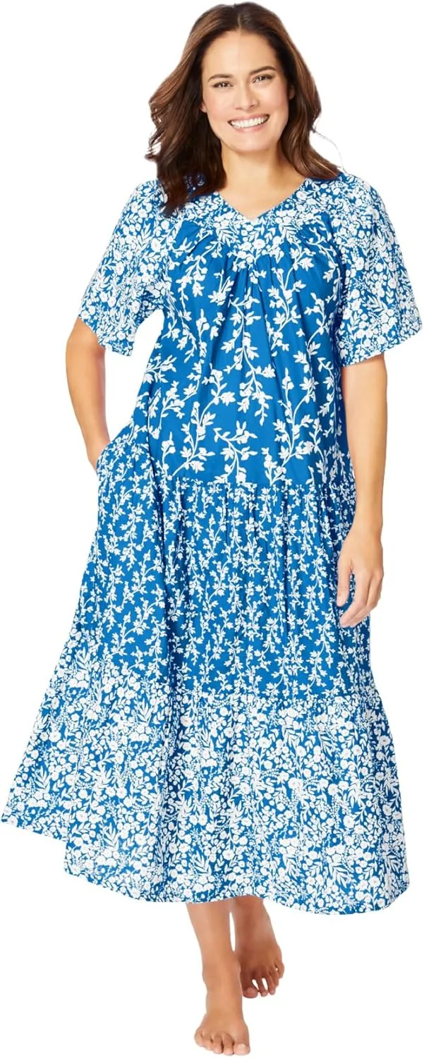 Only Necessities Plus Size Tiered Print Lounger