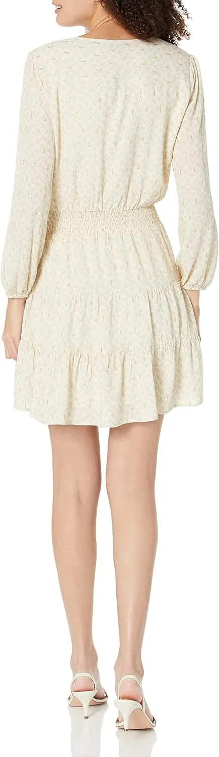 PAIGE Women's Sandee Three Quarter Sleeve Mini Day to Night Dress in Papaya Multi