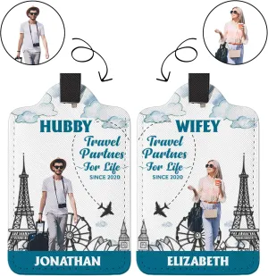 Personalized Mr and Mrs Luggage Tag Set | Custom Couples Photo Luggage Tags | Newlywed Custom Suitcase Markers | Honeymoon Suitcase Labels with Couple Photo | Best Travel Gifts for Him, Her
