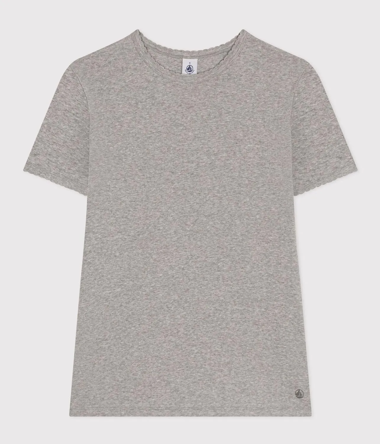 Petit Bateau Women's Iconic Cocotte Stitch Cotton T-Shirt Grey Color Sizes XXS-XL