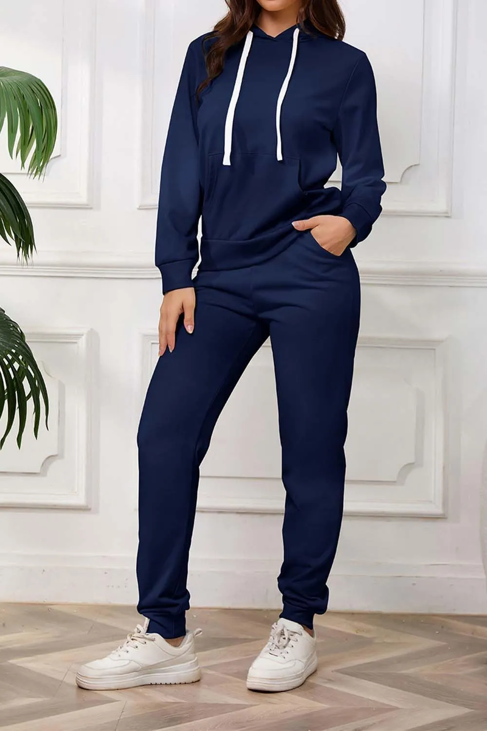 PINSV Sweatsuits Women 2 Piece Outfits Casual Jogging Suits Long Sleeve Hoodie Sweatpants Two Piece Tracksuits Sets