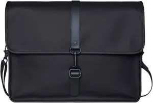 RAINS Messenger Bag - Laptop Bag for men and women - Fits 16 laptop or tablet - Black, One Size.