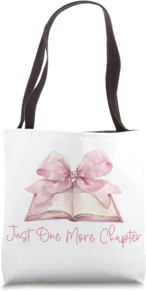 Reading Books Mom Mothers day Coquette Pink Bow Book Lovers Tote Bag