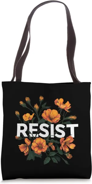 Resist Political Statement Feminist Design Tote Bag