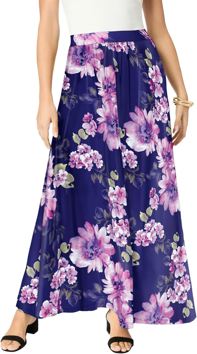 Roaman's Women's Plus Size Ultrasmooth Fabric Maxi Skirt