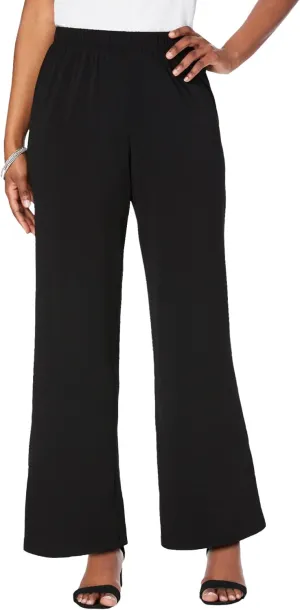Roaman's Women's Plus Size Ultrasmooth Fabric Wide-Leg Pant