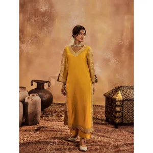 Roze Falak Yellow Kurta with Pant (Set of 2)
