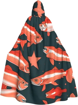 Salmon,Costume Cloak for Adults,Personalized Hooded Cape for Halloween, Cosplay, Stage Costumes, Makeup Parties