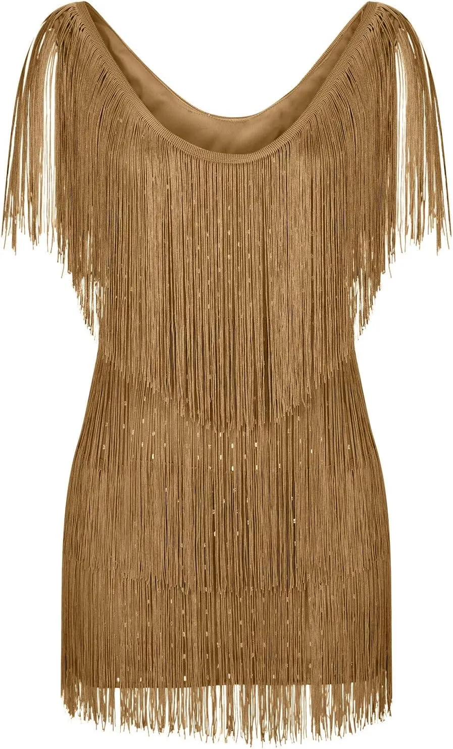 Sequin Cocktail Flapper Dresses 1920s Gatsby with All-Over Fringe Prom Party Mini Dress Tango Ballroom Dancing Costume