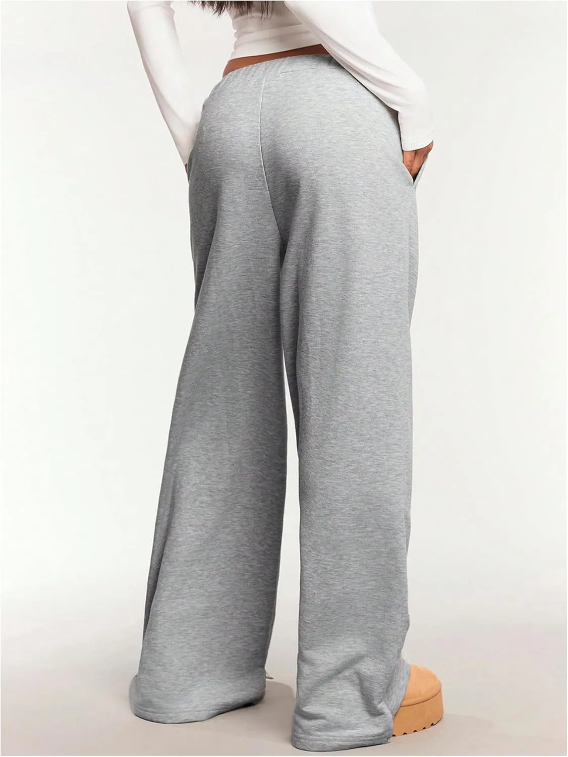 SHENHE Women's Low Rise Wide Leg Sweatpants Baggy Pants Drawstring Casual Workout Lounge Pants