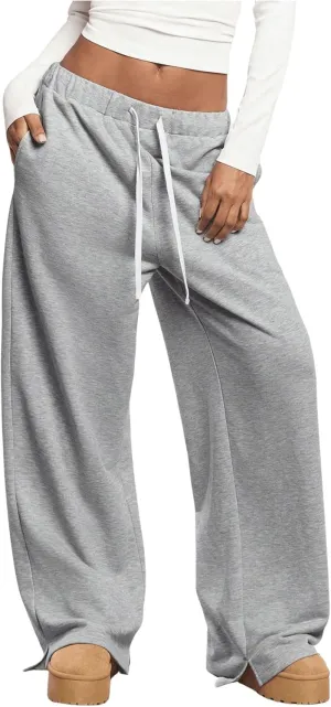 SHENHE Women's Low Rise Wide Leg Sweatpants Baggy Pants Drawstring Casual Workout Lounge Pants