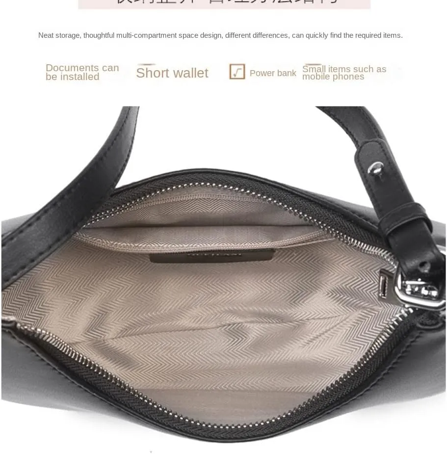 Shoulder Cute Hobo Tote Handbag Small Purse with Zipper Closure 2 Strapes