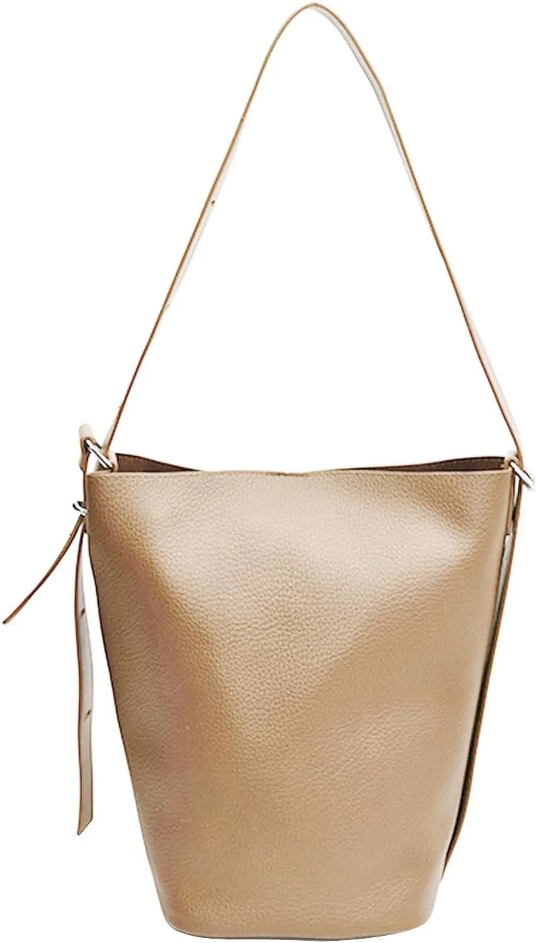 Shoulder HandbagRetro Large Capacity Shoulder Bag for Women and Girls Fashionable and Stylish PU Leather Bucket Bags Underarm Purse