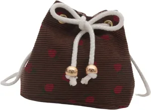 Shoulder HandbagStylish Corduroy Crossbody Bag with Strawberry Designs Bucket Bags Shoulder Purse for Casual Outings and Shopping