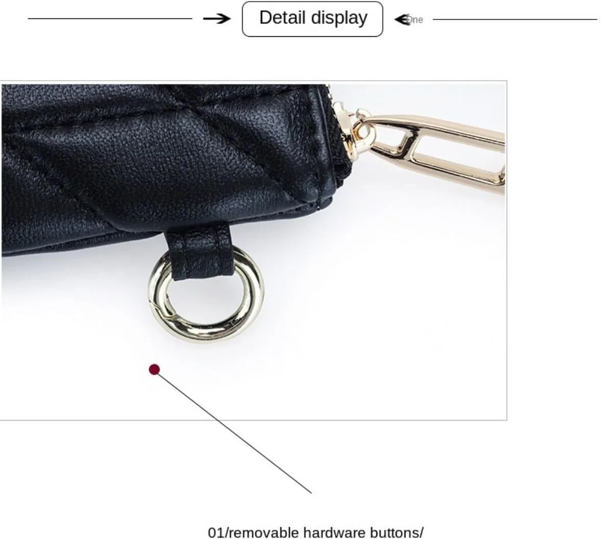 Slim Quilted Genuine Leather Zipper Chain Wristlet Strap Purse Mobile Phone Sheepskin Wallet for Women