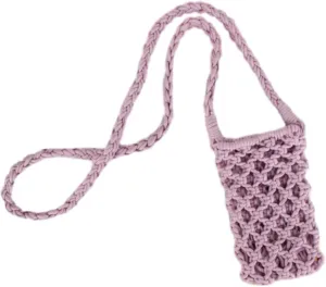 Straw Shoulder Bag for Women Handmade Knitting Cellphone Purse Bag With Shoulder Strap