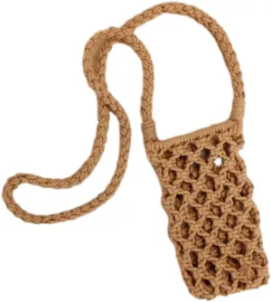 Straw Shoulder Bag for Women Handmade Knitting Cellphone Purse Bag With Shoulder Strap