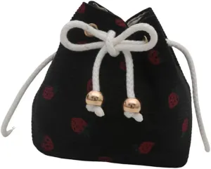 Strawberry Themed Bucket Handbag With Adjustable Strap Shoulder Purse Crossbody Bags For Daily Activities And Event