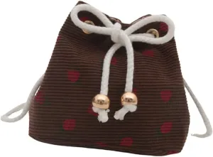 Strawberry Themed Bucket Handbag With Adjustable Strap Shoulder Purse Crossbody Bags For Daily Activities And Event