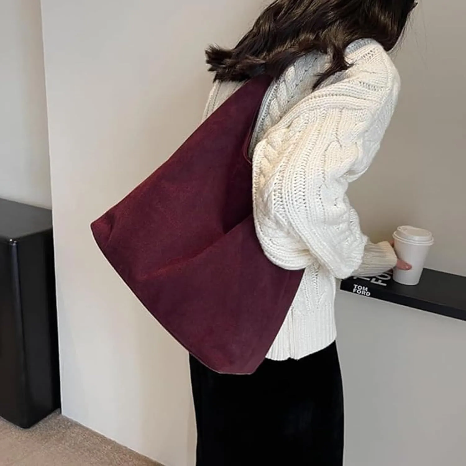 Suede Bucket Bag Crossbody Hobo Shoulder Tote Handbag for Women Large Slouchy Purse Suede Handbags Collection