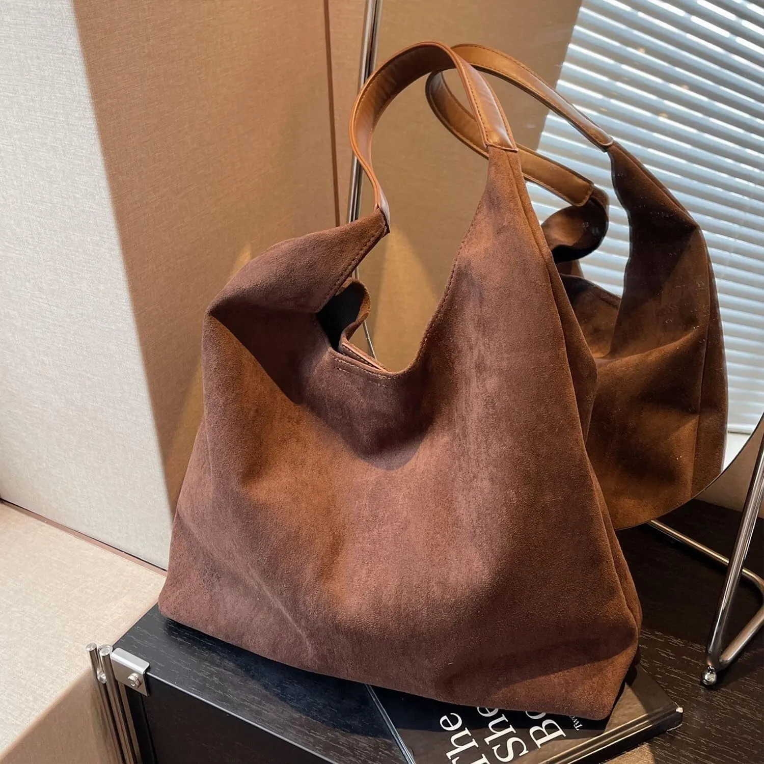 Suede Bucket Bag Crossbody Hobo Shoulder Tote Handbag for Women Large Slouchy Purse Suede Handbags Collection