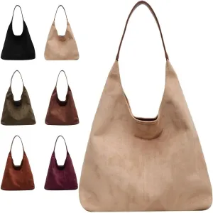 Suede Bucket Bag Crossbody Hobo Shoulder Tote Handbag for Women Large Slouchy Purse Suede Handbags Collection