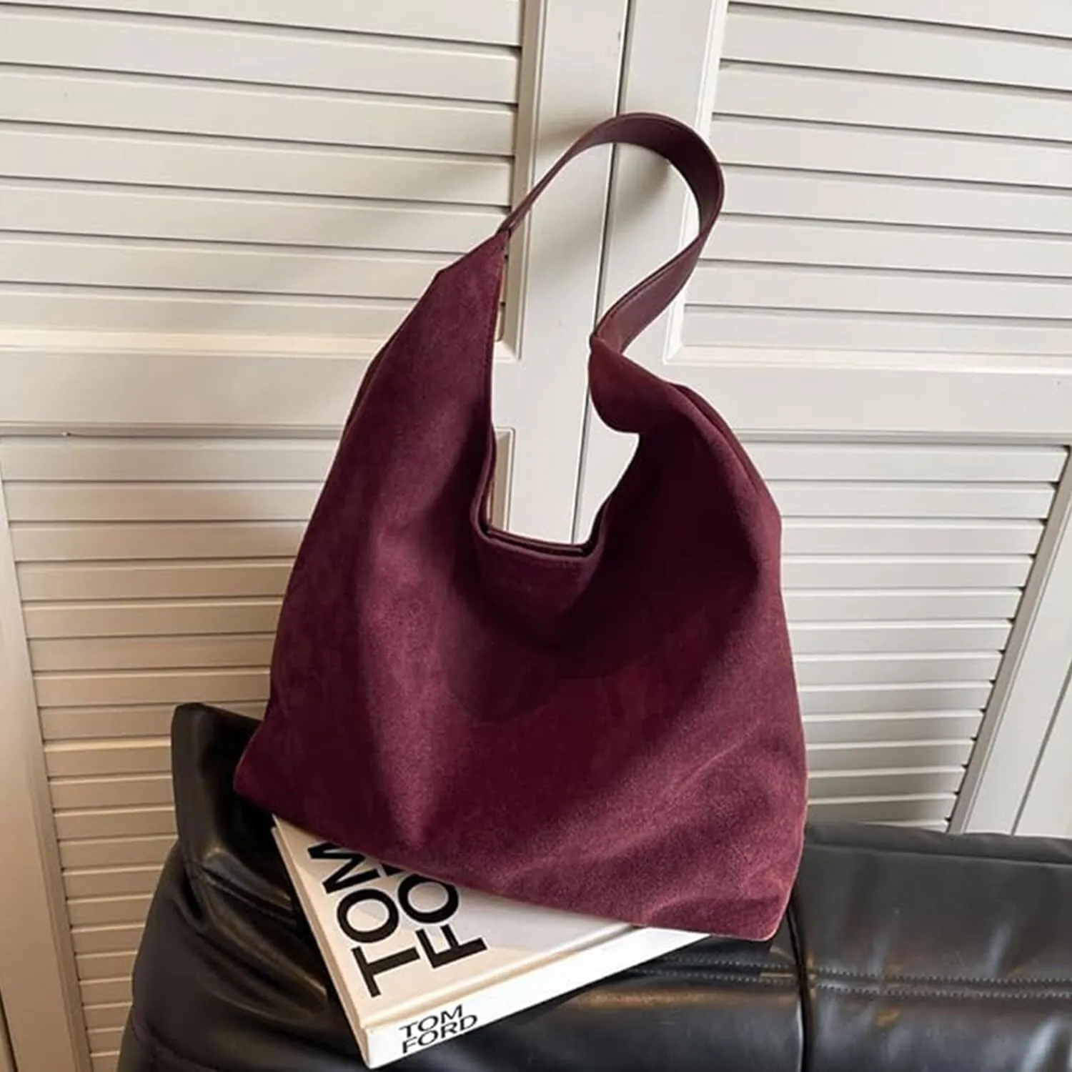 Suede Bucket Bag Crossbody Hobo Shoulder Tote Handbag for Women Large Slouchy Purse Suede Handbags Collection