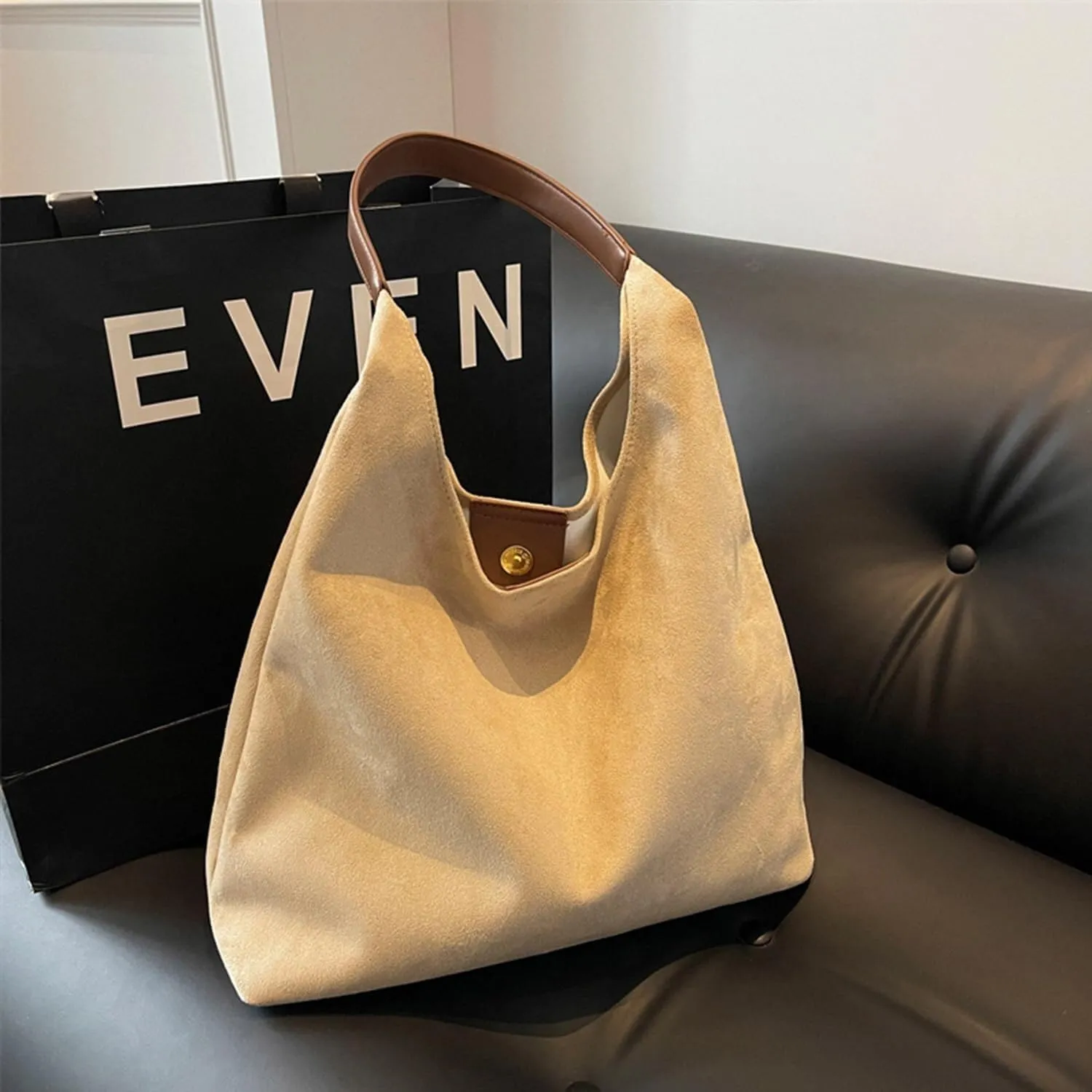 Suede Bucket Bag Crossbody Hobo Shoulder Tote Handbag for Women Large Slouchy Purse Suede Handbags Collection