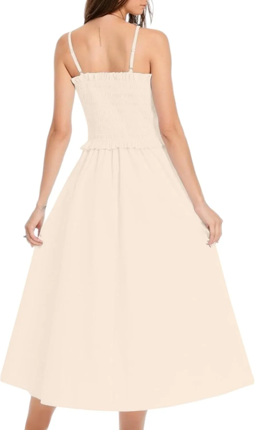 Summer Dresses for Women 2025 Trendy Strapless Beach Sundresses Smocked Waist Maxi A-Line Wedding Guest Tube Dress