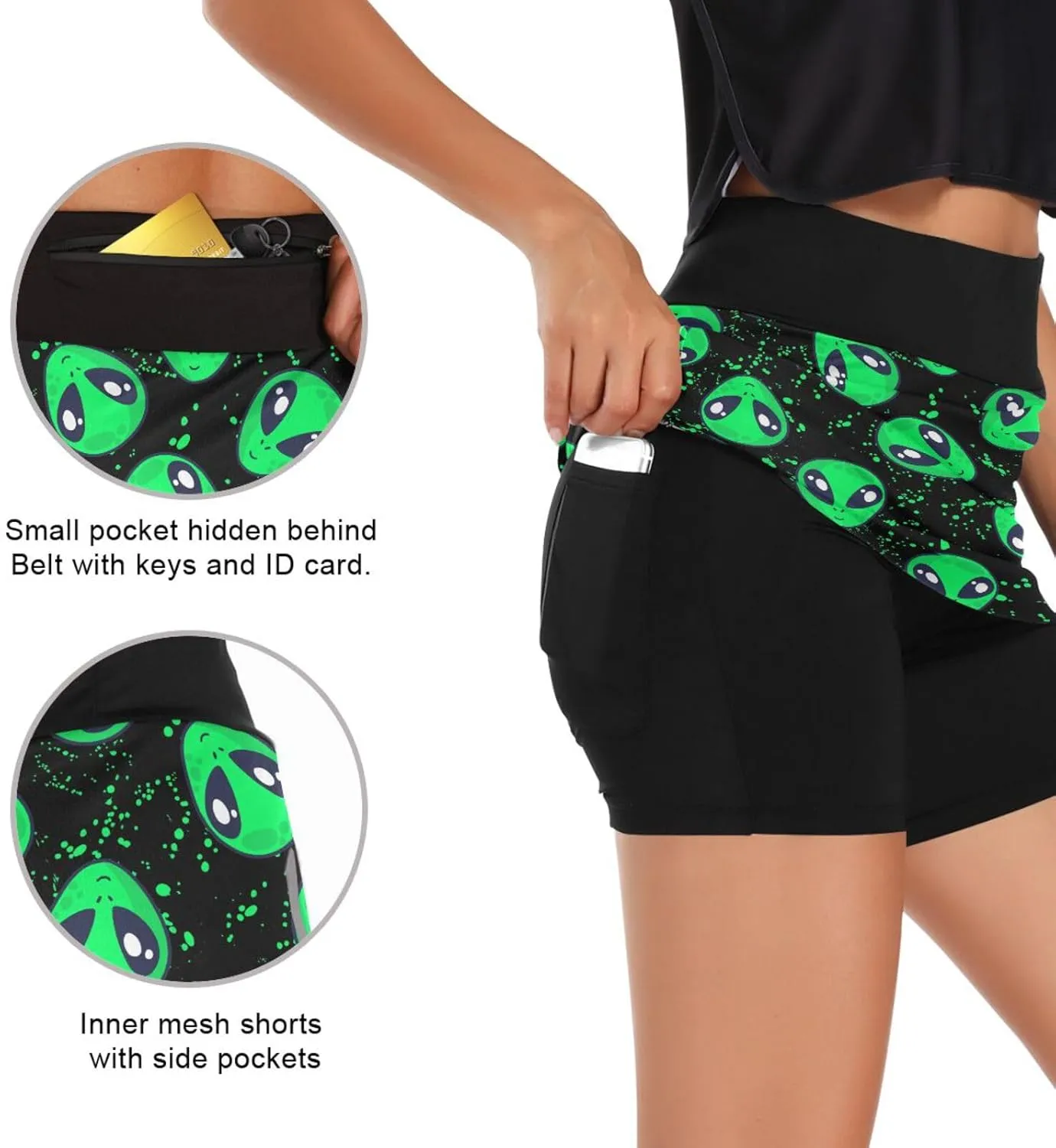 Tennis Golf Skirt with Shorts Athletic Pickleball Skort Zebra Print Casual Golf Outfits Clothes
