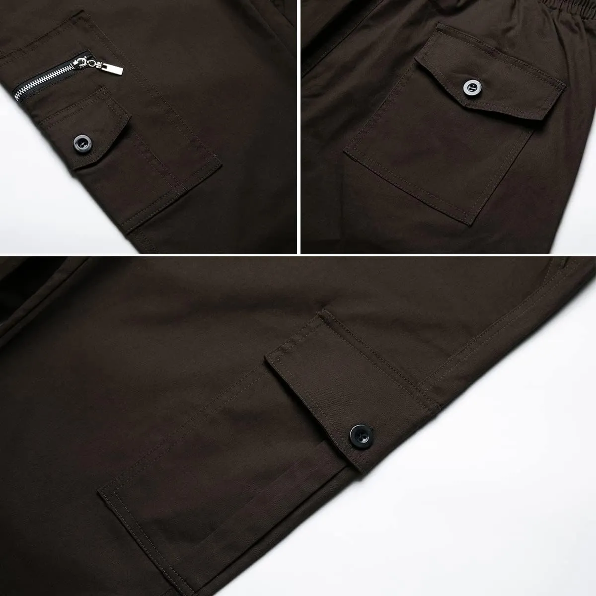 THWEI Mens Cargo Pants Casual Drawstring Athletic Jogger Sports Outdoor Trousers