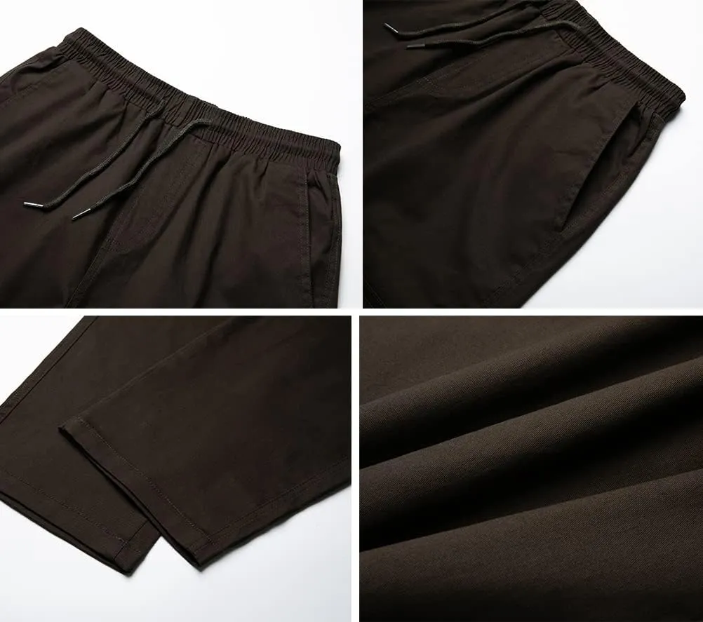 THWEI Mens Cargo Pants Casual Drawstring Athletic Jogger Sports Outdoor Trousers