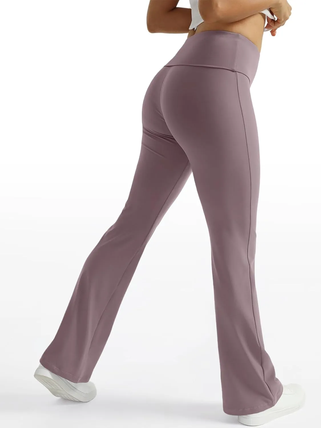 Trendy Queen Women's Wide Leg Yoga Pants Bootcut Workout Flare Leggings Trendy High Waisted Fold Over 2025 Fall Outfits