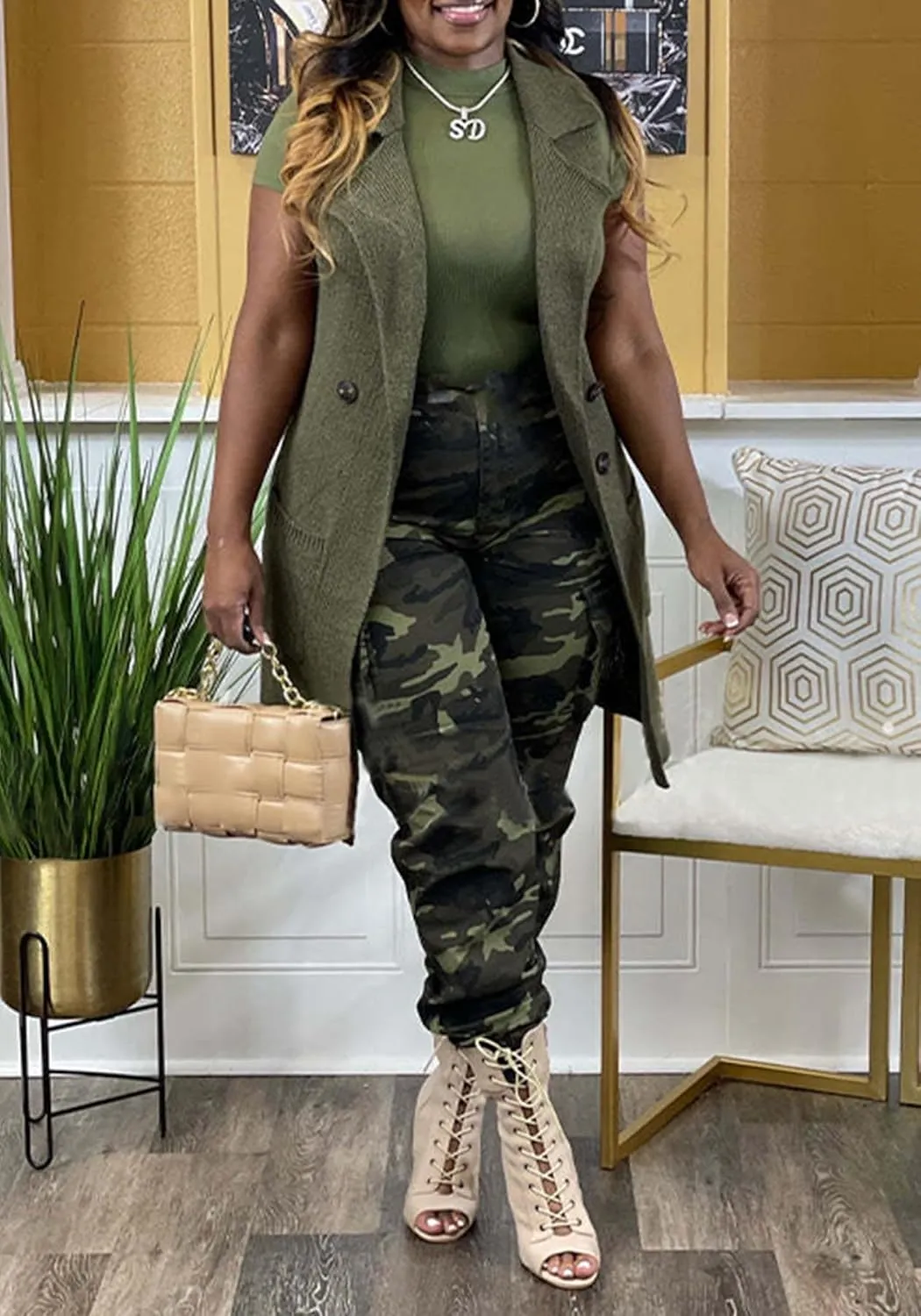 Vakkest Womens Camo Cargo Pants Army Fatigue Jogger Camouflage High Waist Trouser Clubwear Y2K Sweatpants with Belt