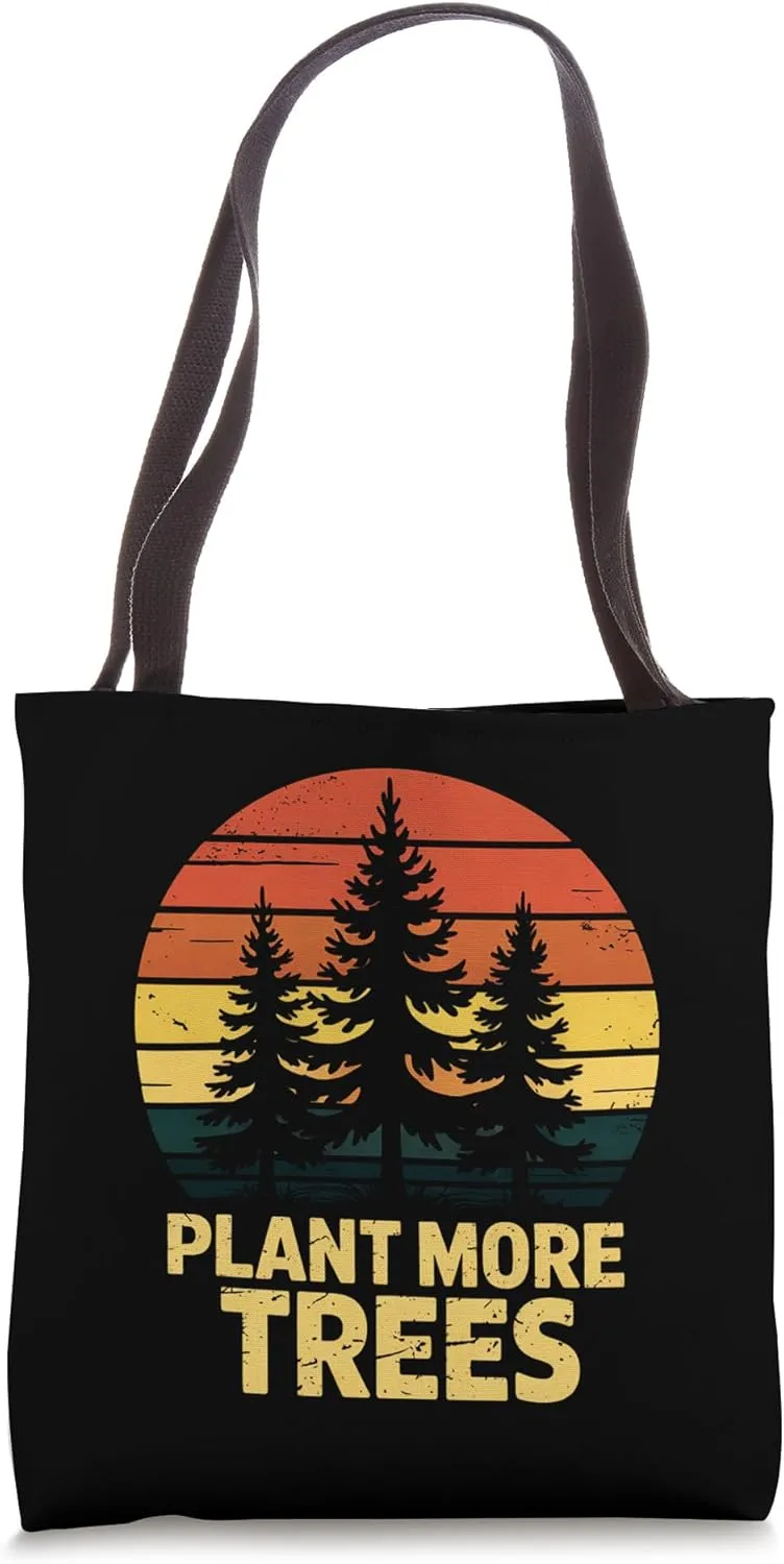 Vintage Plant More Trees Save Our Climate Change Earth Day Tote Bag