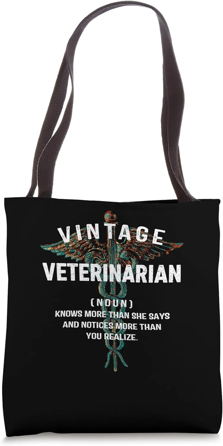 Vintage Veterinarian Vet Tech Retro Veterinary Groovy Tote Bag