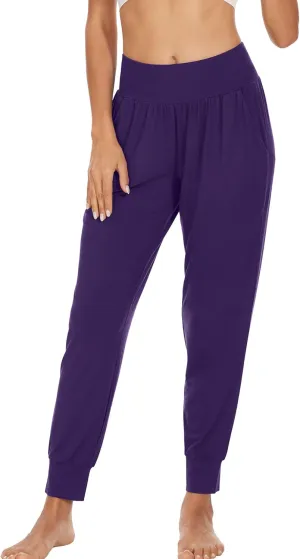 WiWi Women's Viscose from Bamboo Joggers Casual Pajama Pants Loose Yoga Bottoms Comfy Lounge Sweatpants with Pockets S-XXL