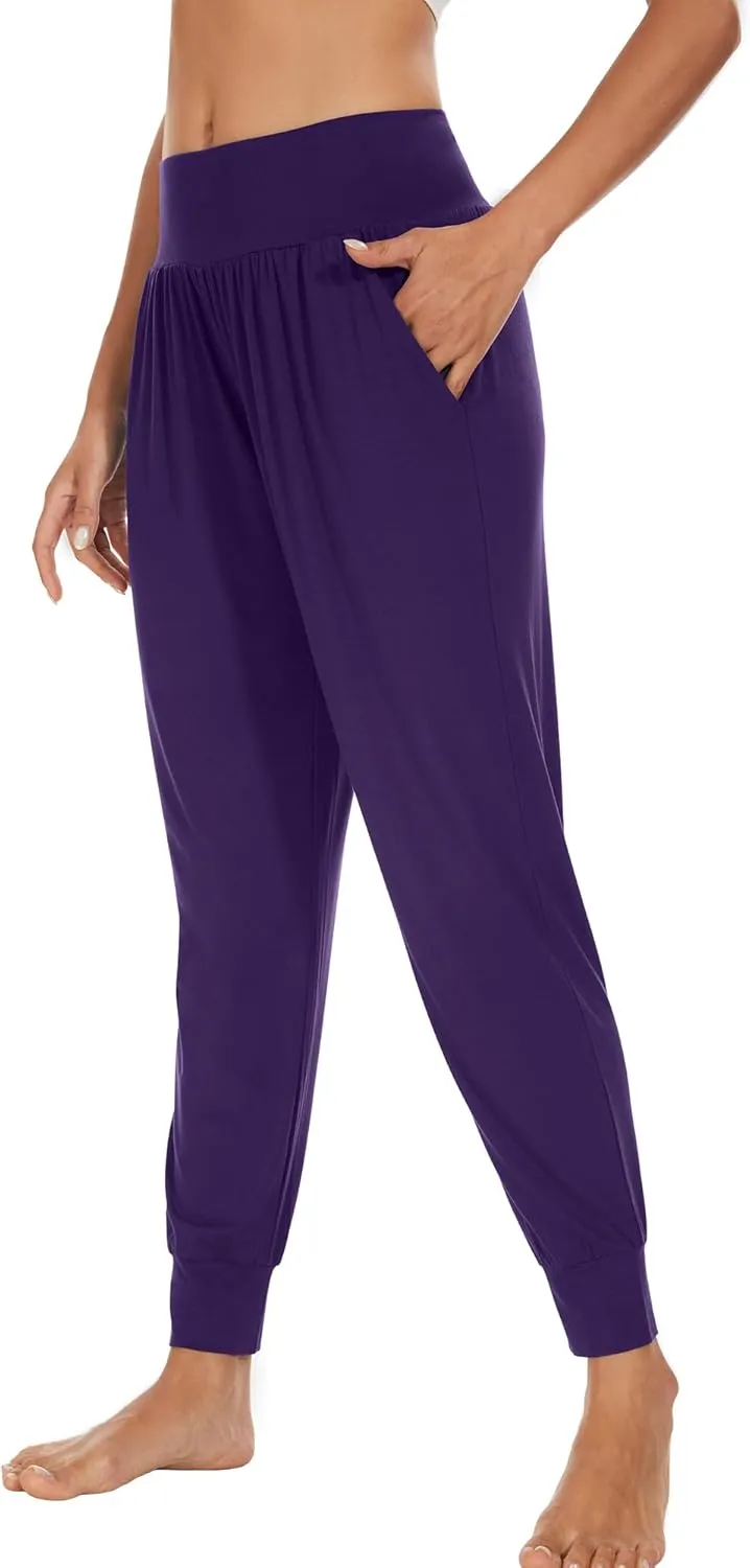 WiWi Women's Viscose from Bamboo Joggers Casual Pajama Pants Loose Yoga Bottoms Comfy Lounge Sweatpants with Pockets S-XXL