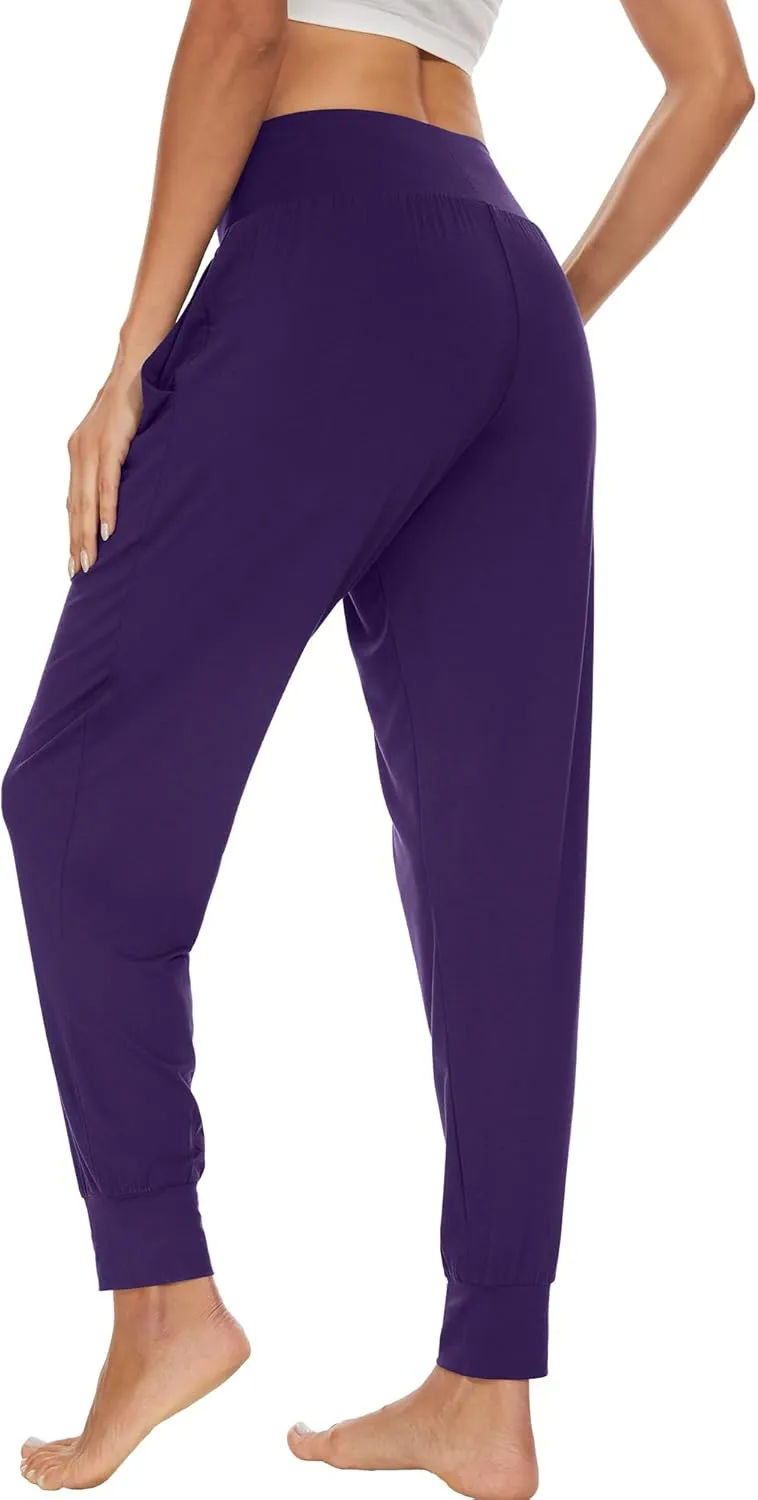 WiWi Women's Viscose from Bamboo Joggers Casual Pajama Pants Loose Yoga Bottoms Comfy Lounge Sweatpants with Pockets S-XXL