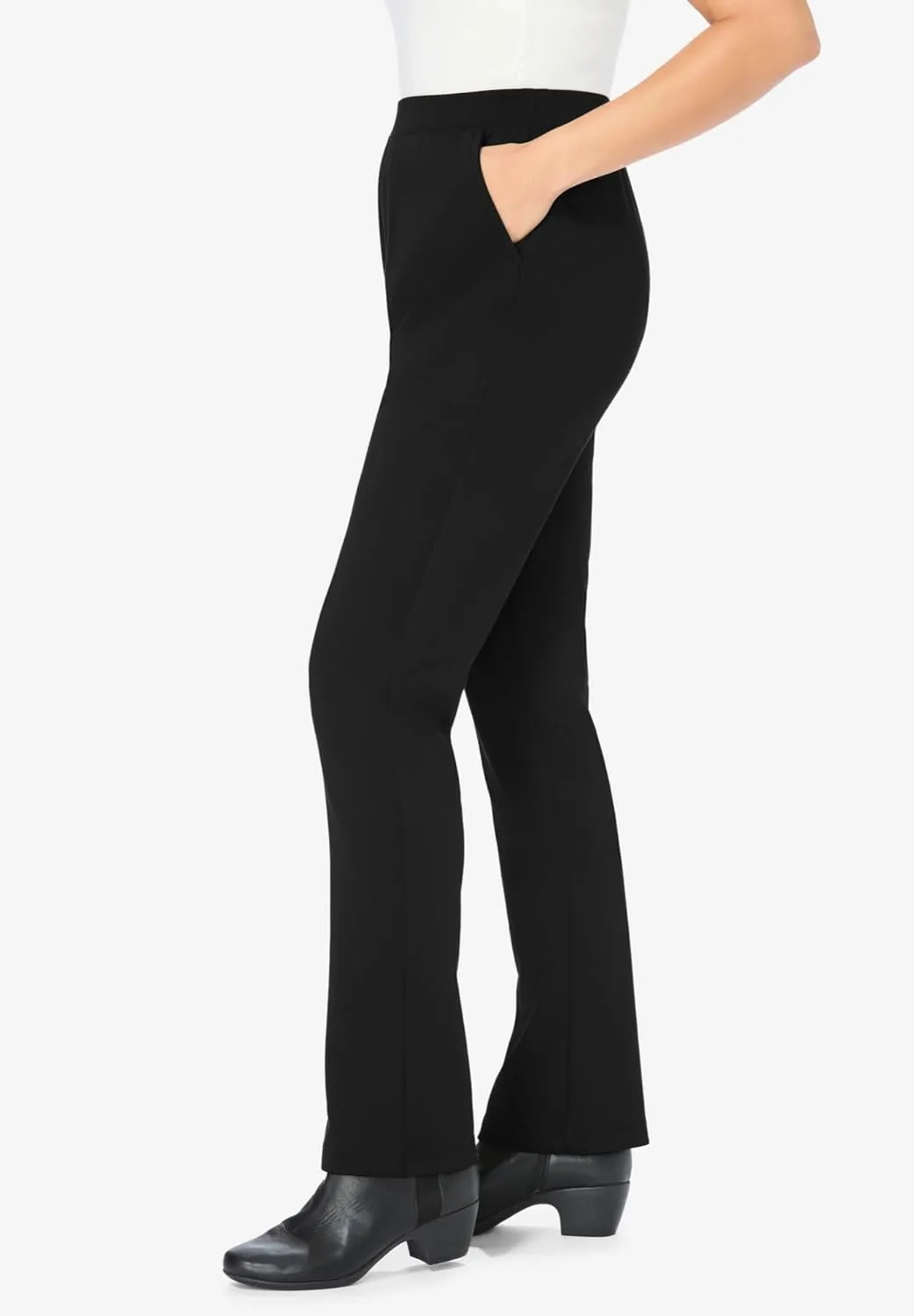 Woman Within Plus Size Bootcut Ponte Stretch Knit Pant