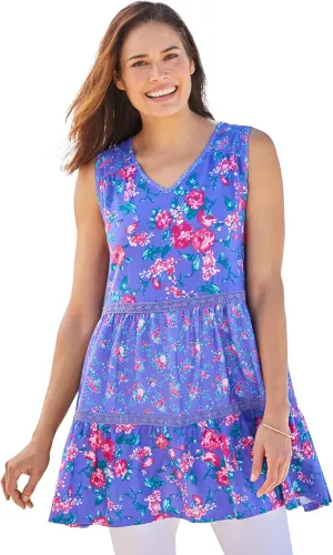 Woman Within Plus Size Tiered Tank