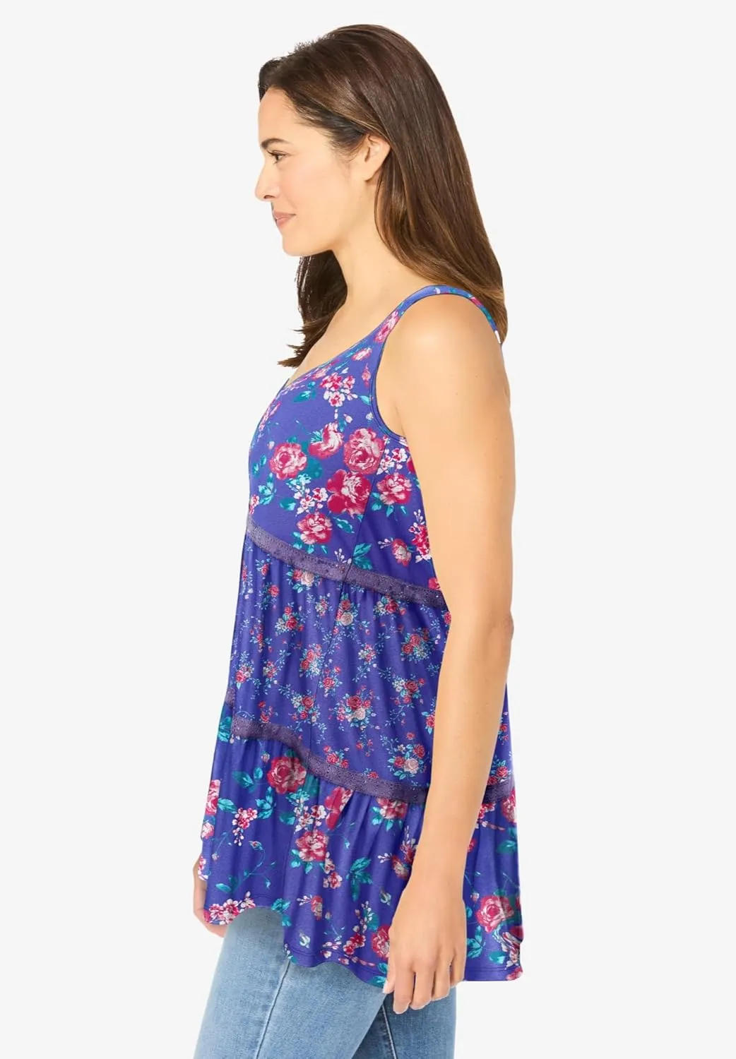 Woman Within Plus Size Tiered Tank