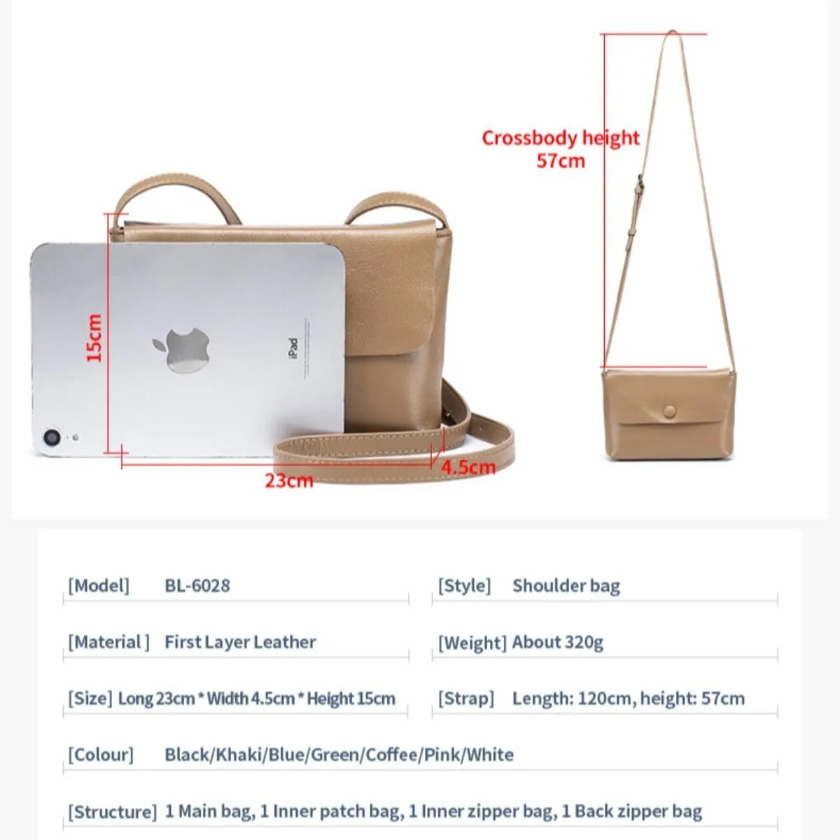 Women Crossbody Cowhide Leather Small Shoulder Flap Messenger Casual Geniune Leather Handbag