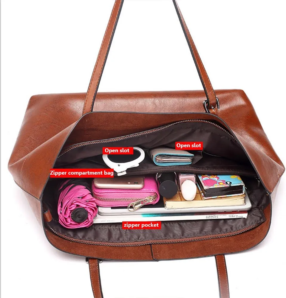 Women Large Shoulder Bags Tote Top Handle Big Handbag Crossbody shopper Bags for Ladies Burgundy