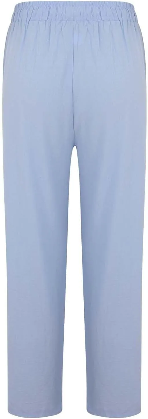 Women Linen Palazzo Pants Wide Leg,High Waist Casual Lounge Pant with Pockets Trendy Plus Size Loose Trousers Pants