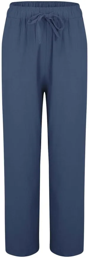 Women Linen Palazzo Pants Wide Leg,High Waist Casual Lounge Pant with Pockets Trendy Plus Size Loose Trousers Pants